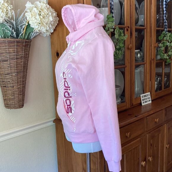 Adidas Zip-Up Bubblegum Pink Hoodie Size Small - Picture 5 of 9